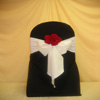 red black and white chair cover